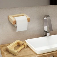 new punch free wooden square paper towel holder washbasin paper towel holder kitchen toilet roll paper holder