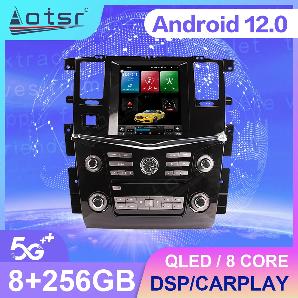 256G Android 12 Tesla стиль для Nissan Patrol Y62 2011 - 2018 автомобильный Радио авто стерео