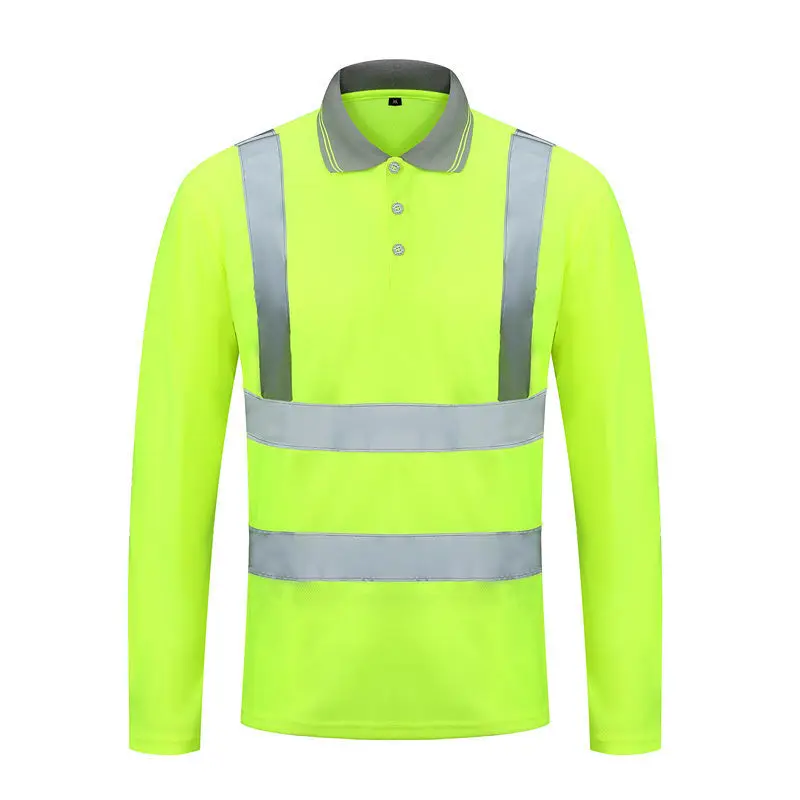 2022Outdoor Shirt Fluorescent High Visibility Safety Work Shirt Summer Breathable Work T Shirt Reflective Vest t-shirt Quick Dry