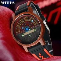 bamboo wood watch creative pointer dial quartz wristwatch for men luminous numbers display sports clock male relogio masculine