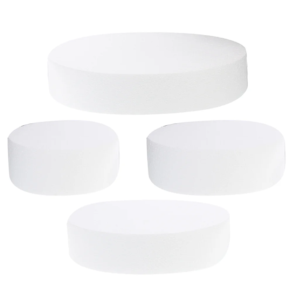 

4Pcs Multi-function Foams Cakes Reusable Fake Cakes Round Shaped Cake Dummies