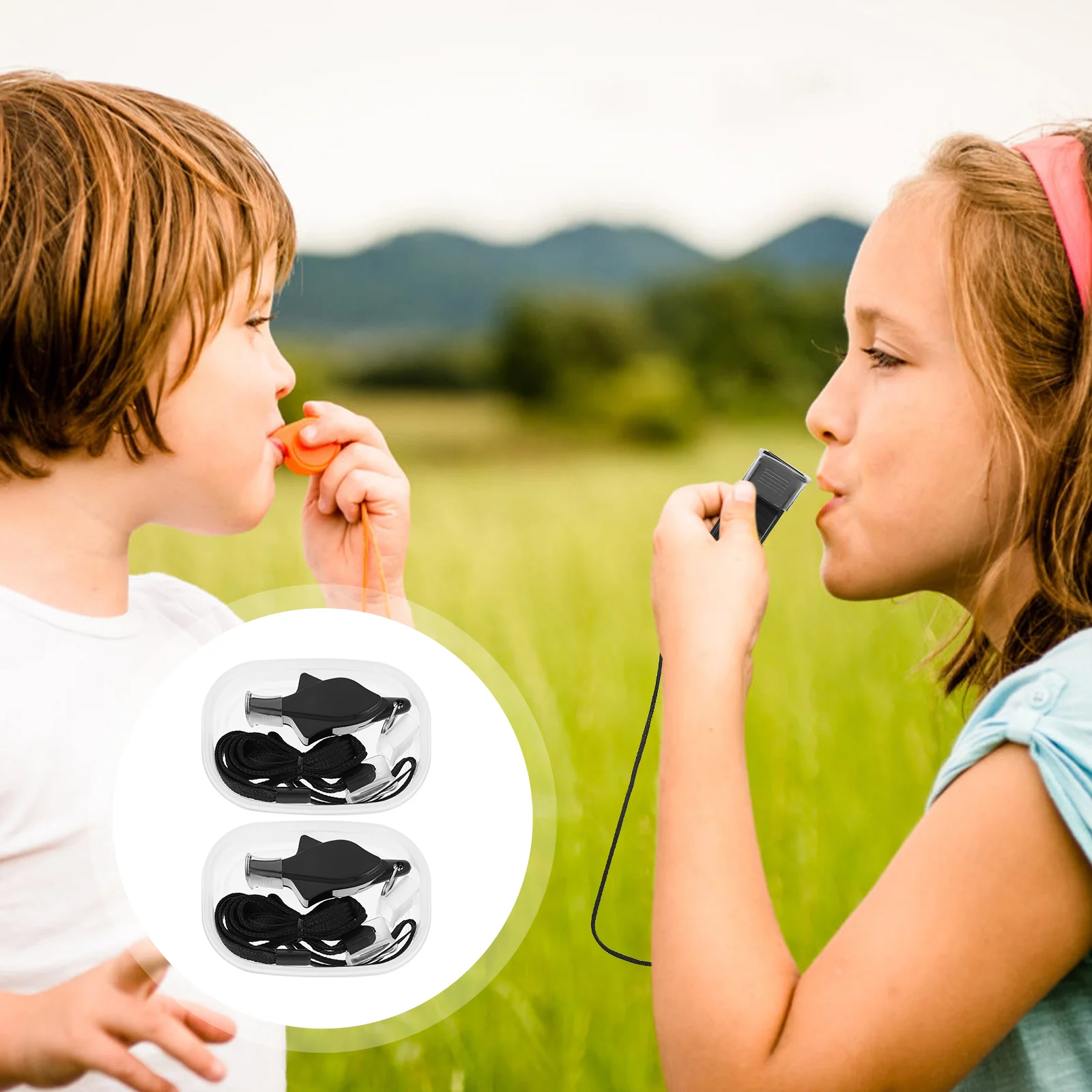 

2Pcs Children Whistle Portable Nuclear for Outdoors Match Instructor Game