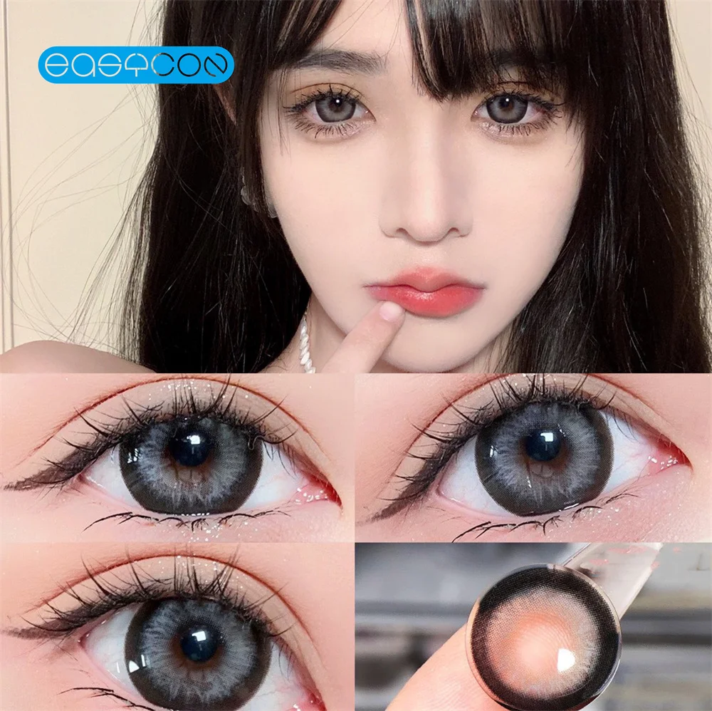 

Easycon Zurich Gray Colored Contact Lenses Soft For Eyes Small Beauty Pupil Myopia Prescription Degrees Yearly Natural New