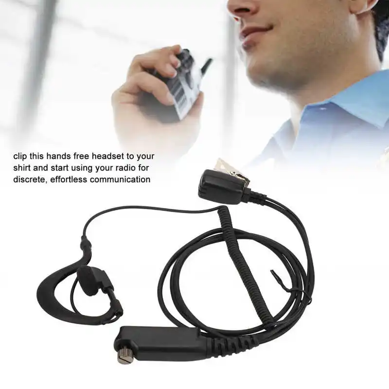 G Shape Headset Mic PTT Reinforced Plug and Play Hands Free Walkie Talkie Earpiece with Mic PTT for Sepura STP8000