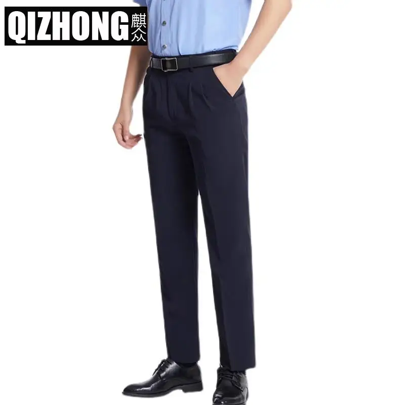 Qizhong весенне-осенние брюки Du одинарные мужская стандартная официальная деловая