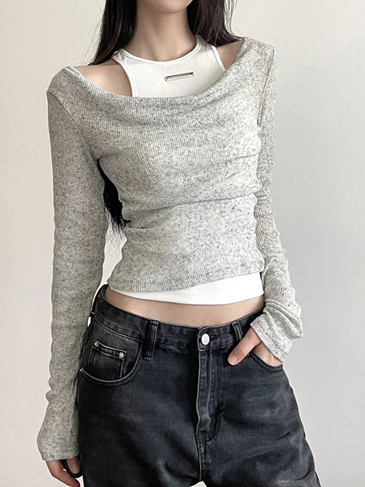 Повседневная Базовая футболка IAMSURE комплект из 2 предметов тонкая с