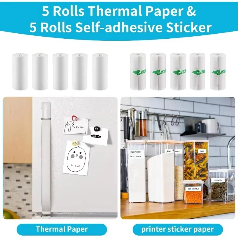 10 рулонов мини-бумаги для принтера бумага наклеек термопринтера 57X25 мм фото