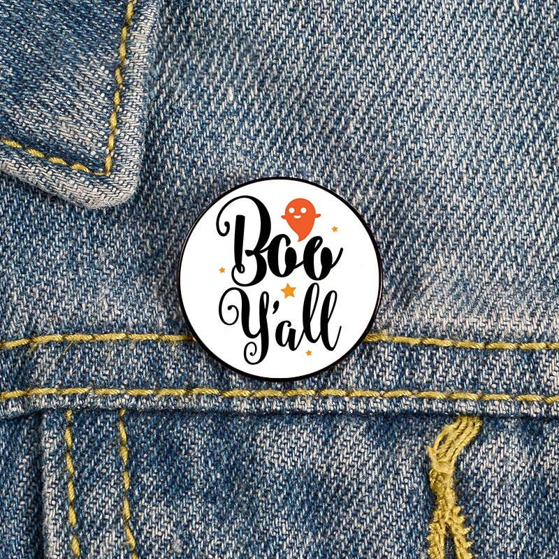 

Boo Y'all Baby Printed Pin Custom Funny vintage Brooches Shirt Lapel teacher Bag Badge Cartoon pins for Lover Girl Friends