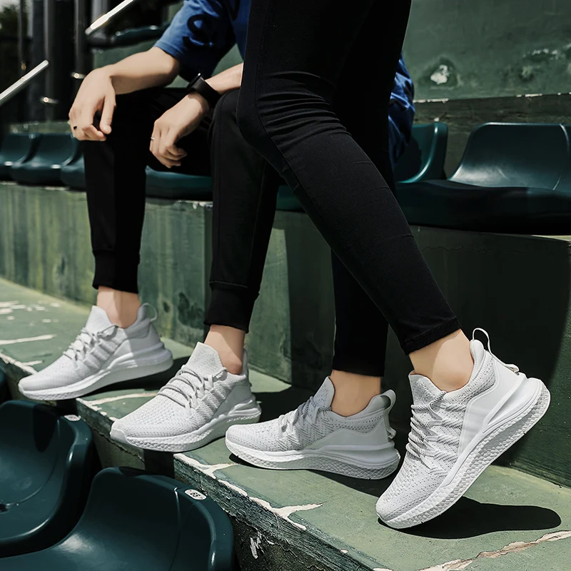 SALUDAS Men Sneakers Fishbone Locking System Sports Shoes 5 Lightweight Shoe Stretch Knitt Breathable City Runing Women Sneakers