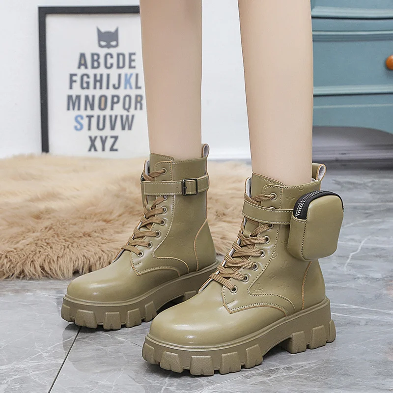 

New Large Muffin Thick Bottom Bag Martin Boots Women's Side Zipper Boots
