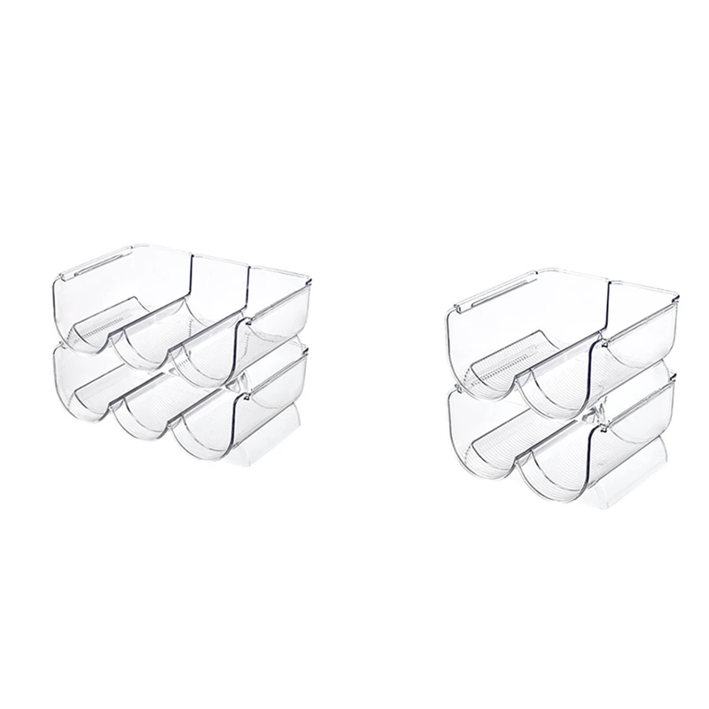 

Пластиковый Штабелируемый Держатель для бутылок с водой, 2 шт., корзина для хранения, стойка-органайзер для бутылок с водой и вином