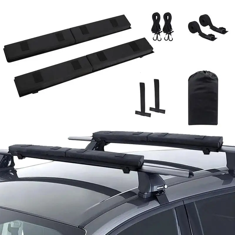 

Car Roof Rack Soft Roof Cargo Racks Crossbar Pad With Tie-Downs Stern Lines Included Carries Canoes Surfboards And SUPs For Cars