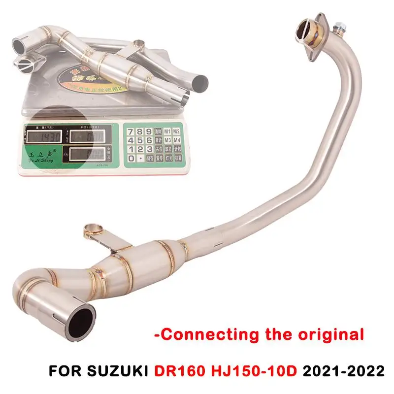 Slip On For Suzuki DR160 HJ150-10D 2021-2022 Motorcycle Exhaust Pipe Connect Original Muffler Front Link Tube Stainless Steel