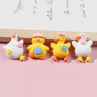 60pcslot simulation cartoon cute little yellow duck flatback resin cabochons diy craft decoration accessory