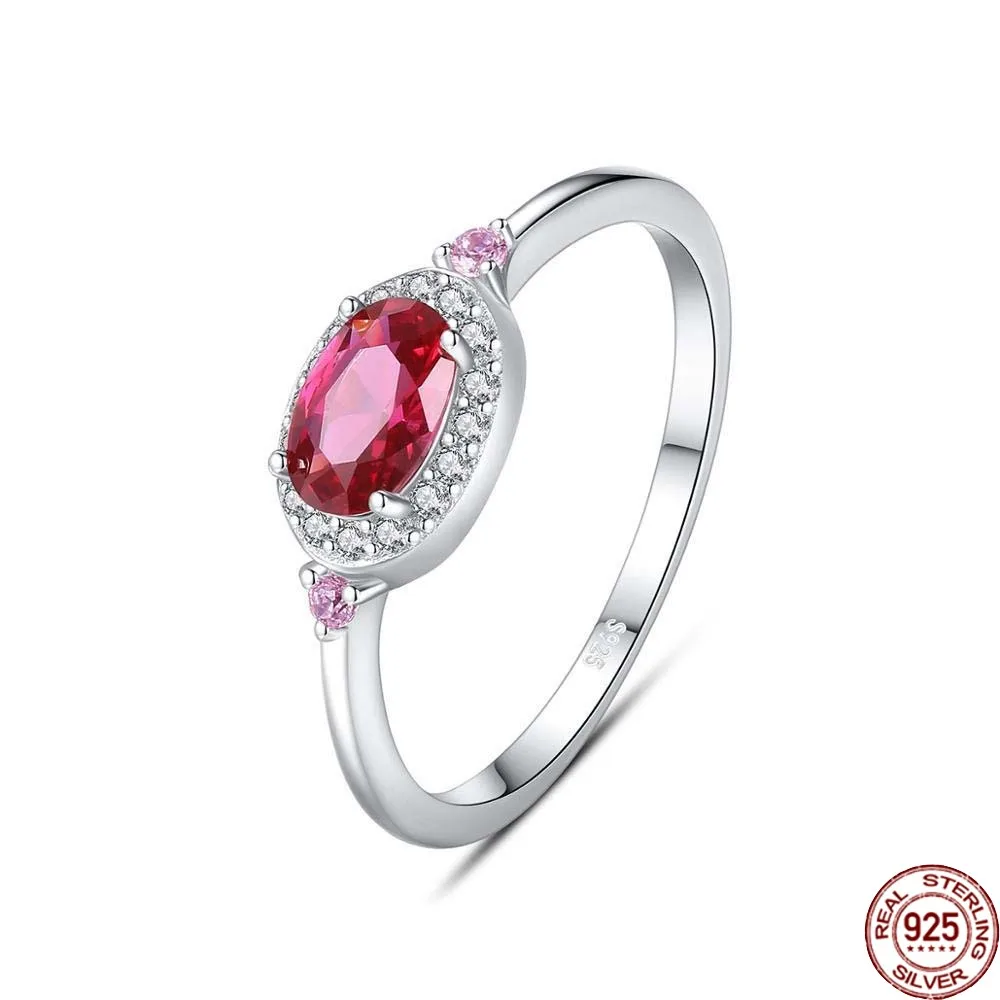 

BABIQU Ruby Ring for Women Gemstone Rings 925 Sterling Silver Classic Cz Stone Accessories Fine Jewellery Christmas Gift Sr622