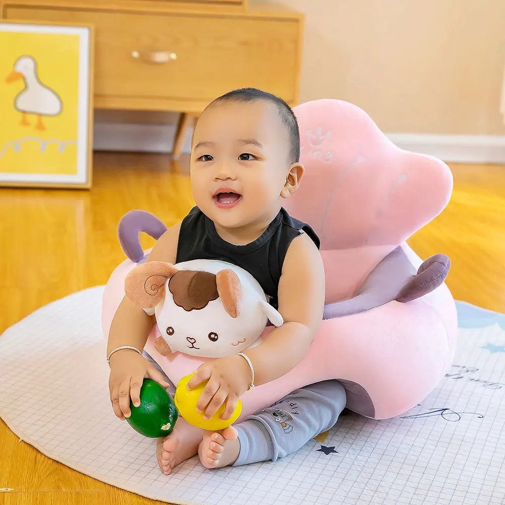 

Cartoon Infant Sofa Seat Cover Baby Safety Seat Support Feeding Chair Learning Sit Small Sofa Skin Plush Toys without Cotton