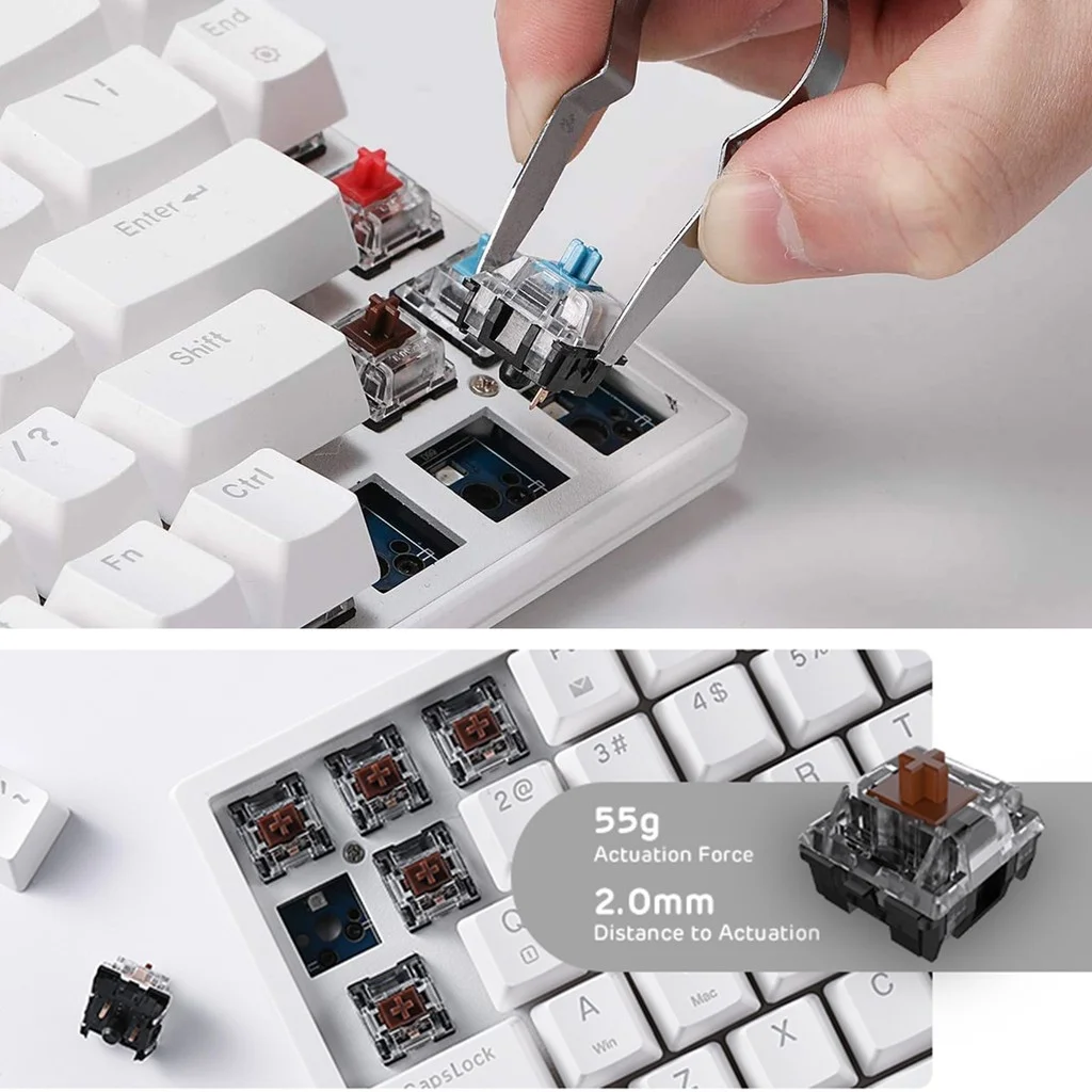 rk royal kludge rk84 80 rgb triple mode bt5 02 4gwired hot swappable mechanical keyboard 84 keys wireless bluetooth gaming k free global shipping