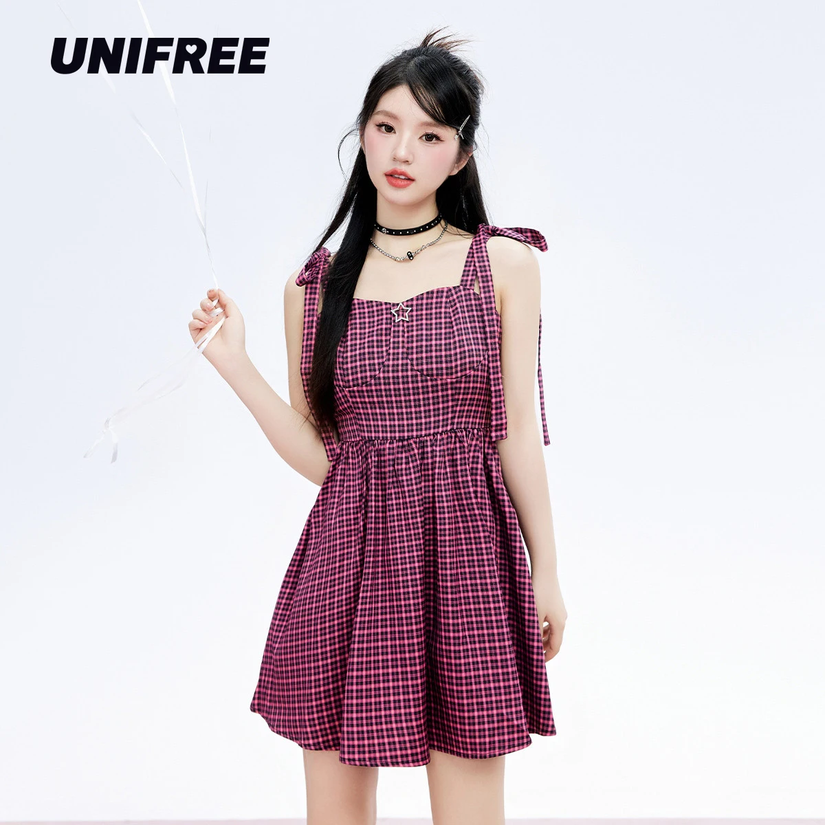 UNIFREE Stripes Hotsweet Dress Sweet Cool Sexy Womens Dresses Girlish Fashion Mini Summer Dresses Women 2023