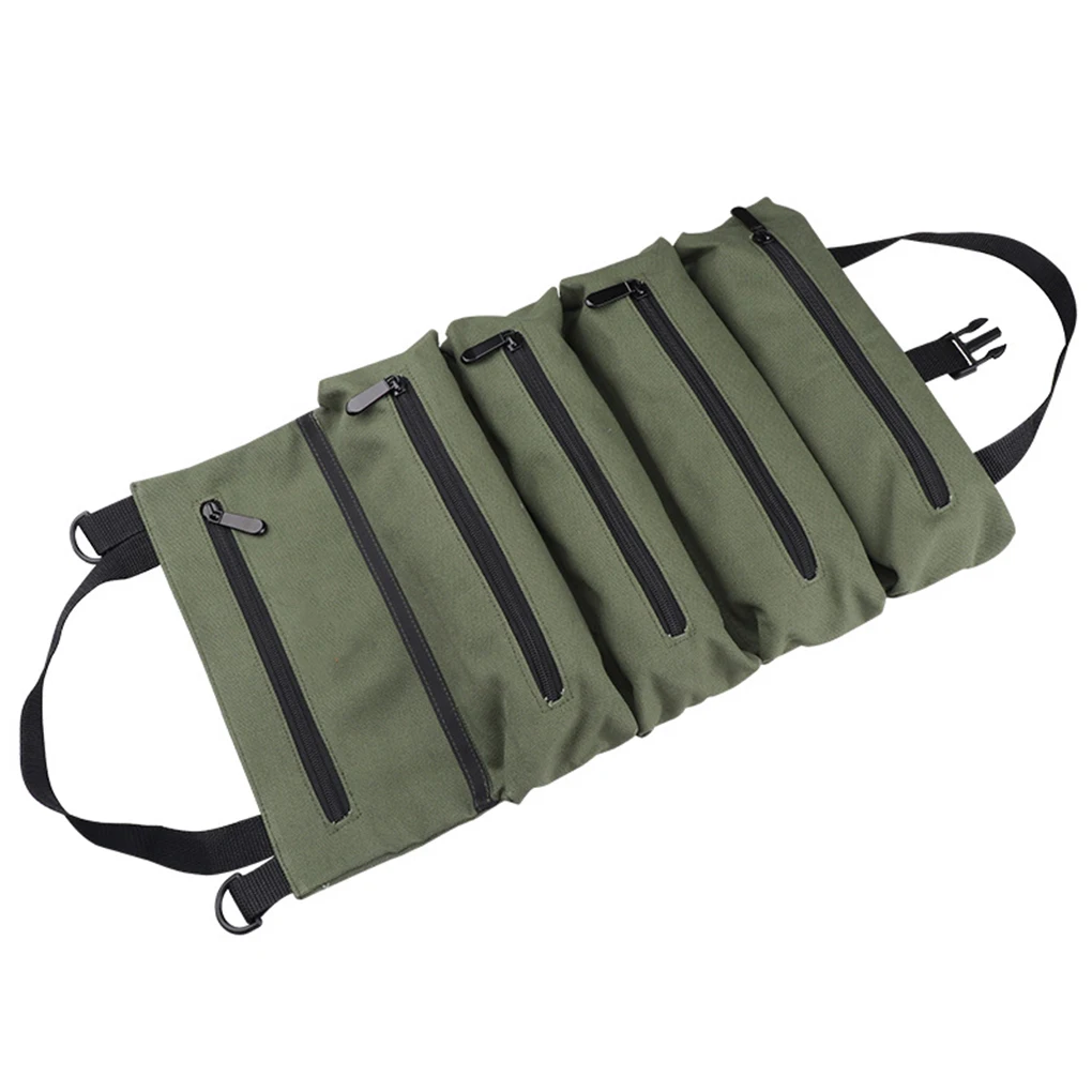 

Portable Roll up Canvas Bag Wrench Screwdriver Pliers Scissors Carrying Pouch Handtool Organizer Multifunctional Khaki