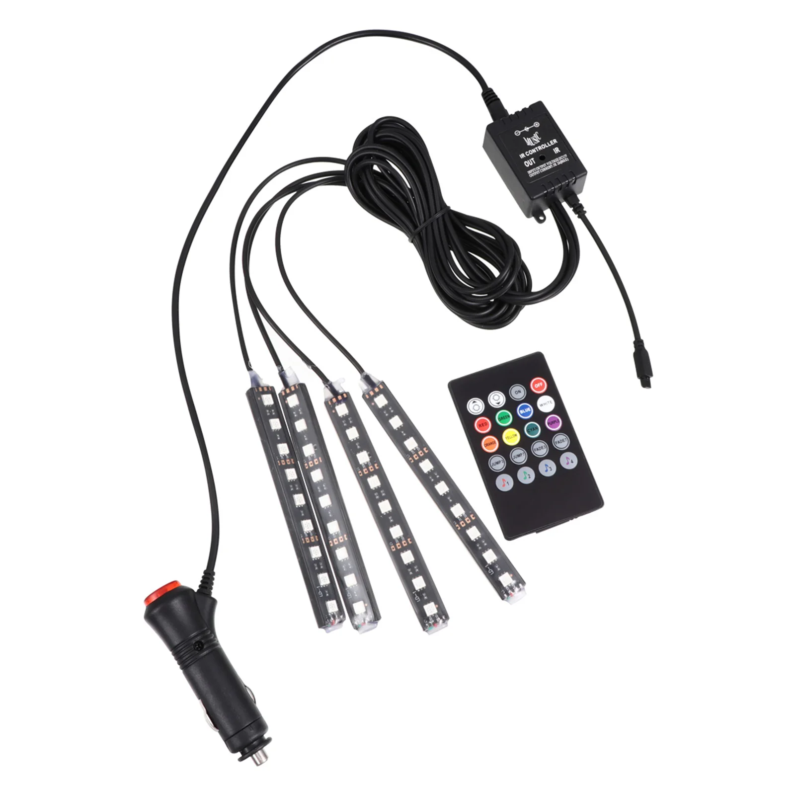 

1 Set Colorful Car Atmosphere Light Decorative LED Strip Light (Battery)