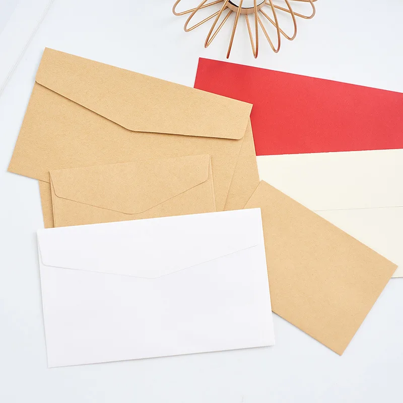 

10PCS/lot Retro Kraft Paper Simple Blank Envelope Wedding Invitation Business Invitation Postcard Storage Envelope