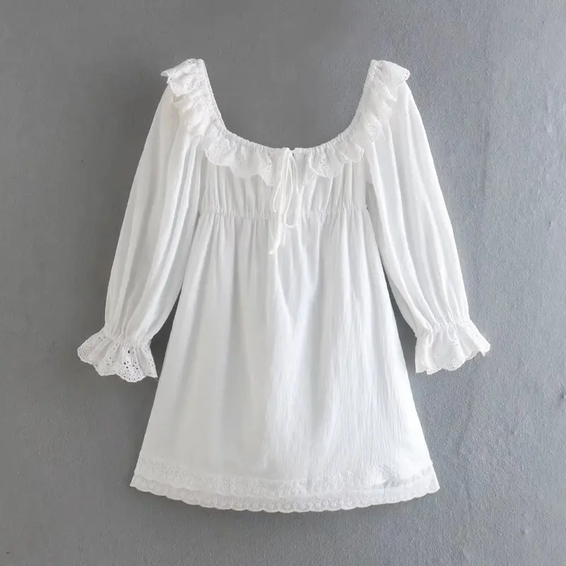

2022 Fashion summer lace long sleeve retro French dress