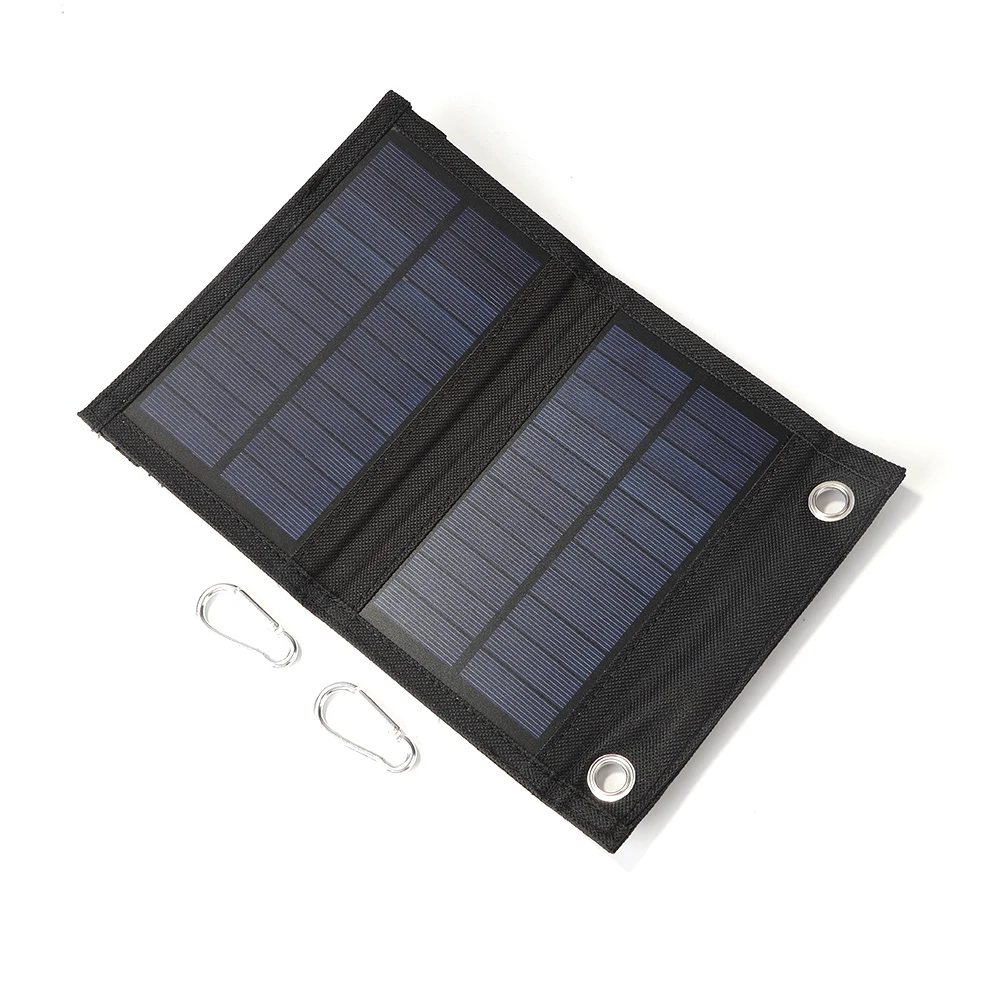 

Folding 5V 6W Power Bank Charger Waterproof Solar Cells Battery Pack USB Portable Solar Panels Mobile Phone Outdoor Carabiner