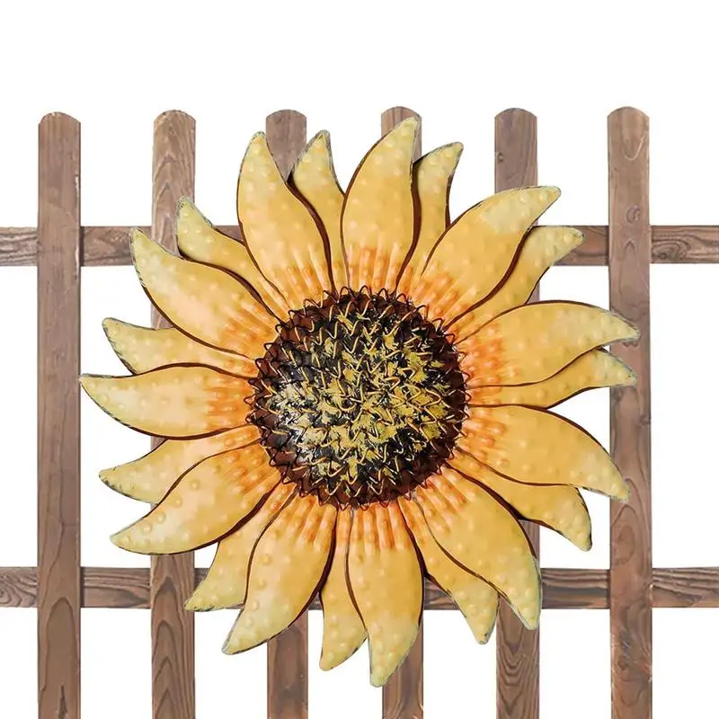 

Metal Flower Wall Art Hanging Yellow Wall Decor 13in Sunflower Wall Decor For Indoor Outdoor Home Bathroom Kitchen Dining Room