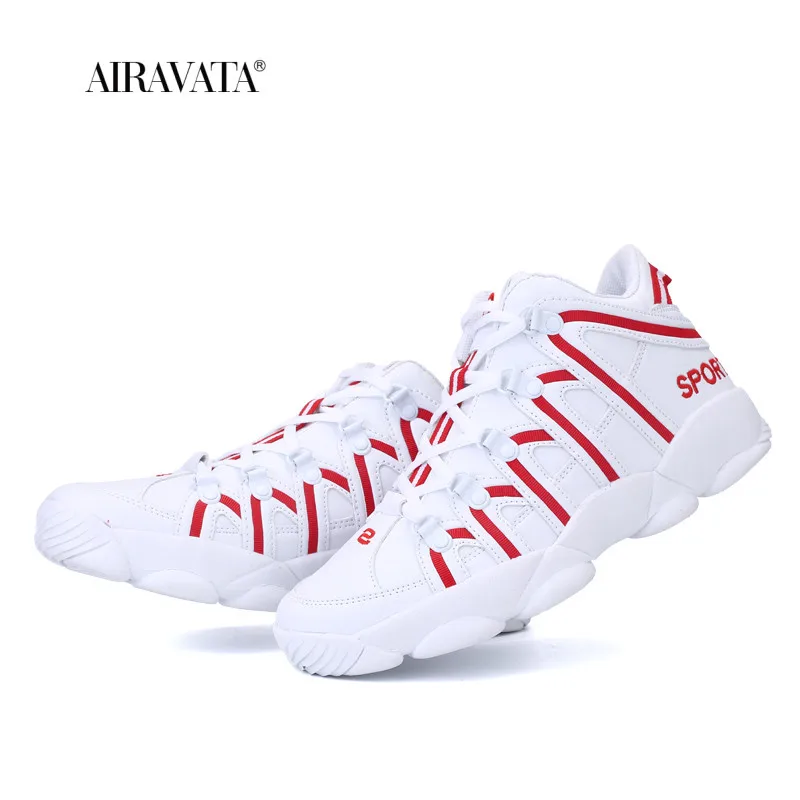 Couples Sneakers Lace-up Basketball Shoes Medium Cut Sport Shoes Women Men Breathable Walking Sneakers Round Toe Stability