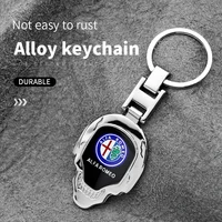 car metal keychain key ring 3d logo key chain for alfa romeo stelvio 159 mito f1 75 164 147 guillia giulietta auto styling parts