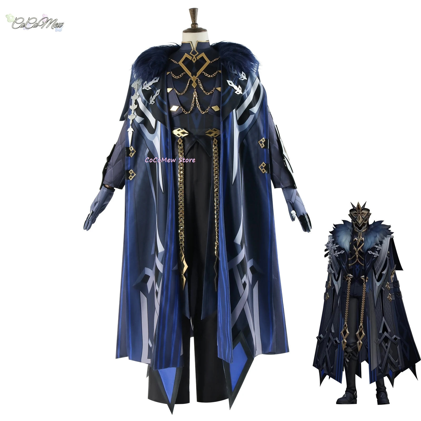 The Captain Cosplay Costume Il Capitano Wig Outfit Genshin Impact Boots Anime Fatui Mask Style Halloween Party Roleplay Suit
