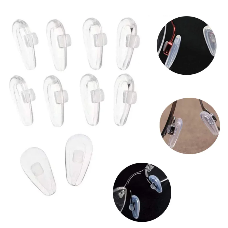 

25Pairs/set Oval Silicone Nose Pads On Glasses Embedding Cassette Anti-Slip Accessories For Frameless Eyeglasses