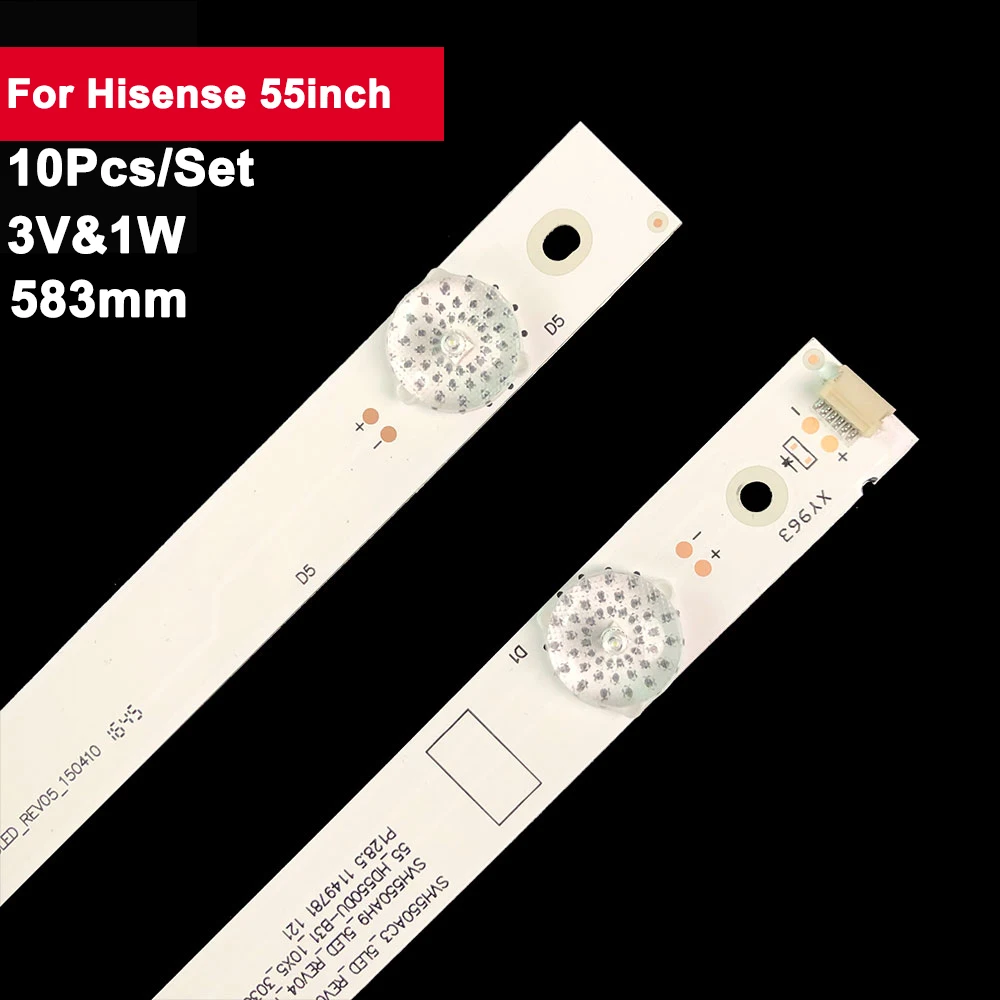 

583mm 3V 5lamps Led Backlight Strip for Hisense 55inch SVH550AC3_5LED 10Pcs/Set Led Tv Parts LED55K1800