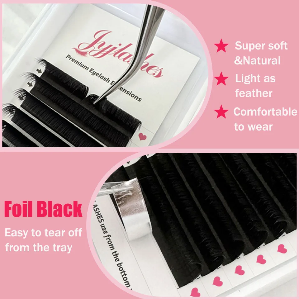 JYJLASHES легко вьющиеся быстрые веерные цветущие наращивание ресниц матовые
