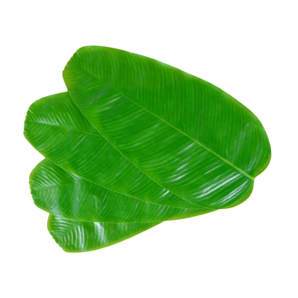 

Leaves Artificial Banana Table Leaf Mat Placemat Placemats Tropical Decor Palm Hawaiian Centerpiece Place Runner Faux Fake Party