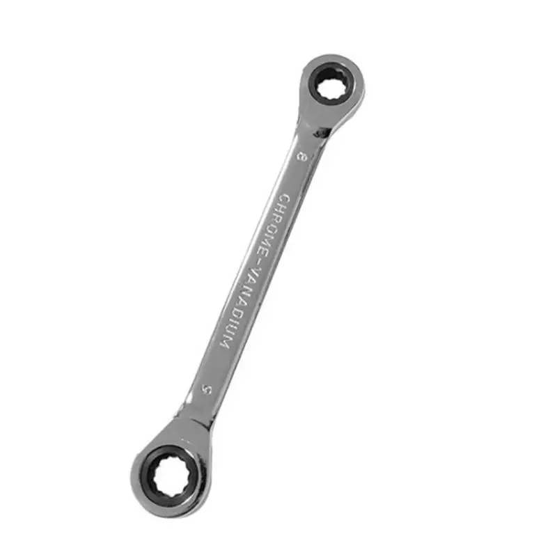 

Chrome Vanadium Ring Double Head Ratchet Wrench Reversible 8-10-12-14-17-19mm Ratchet Combination Spanner Set