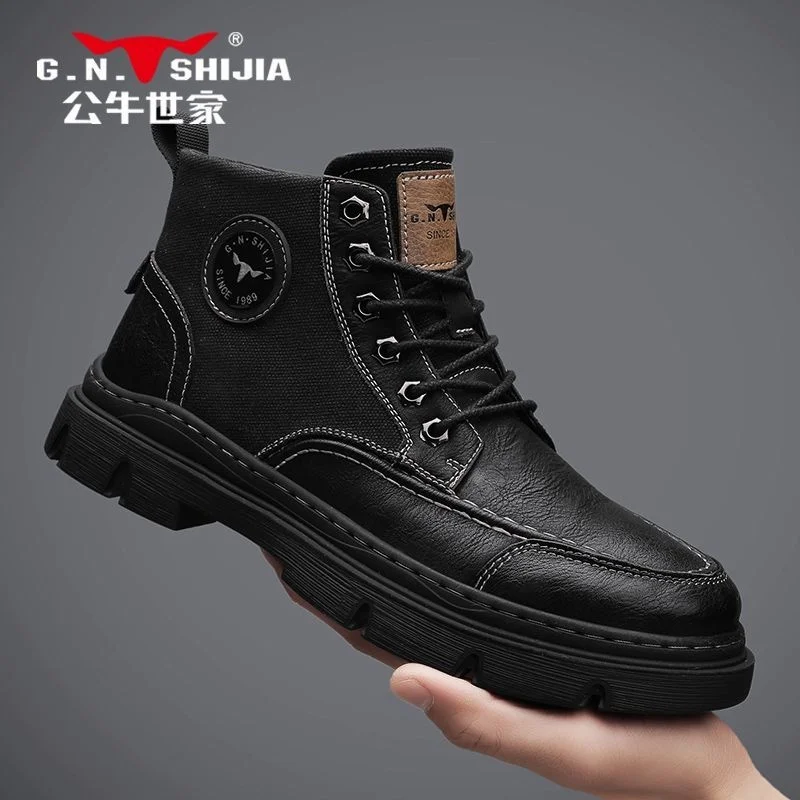

High quality Martin Boots Men's Autumn and Winter 2023 New High top British Leather Motorcycle Short Work