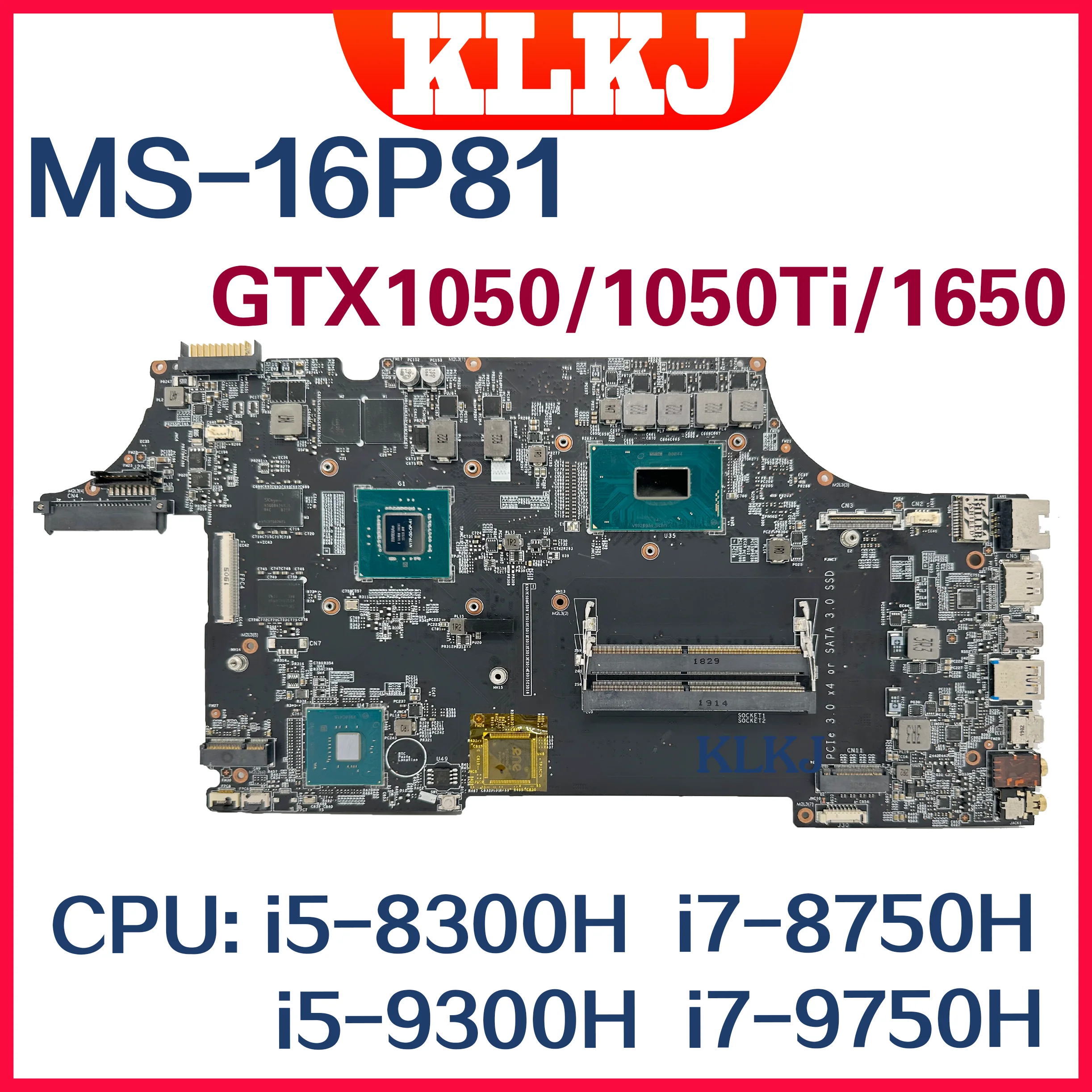 MS-16P81 Материнская плата для MSI GE73 GE63 GP63 GP73 MS-16P8 Материнская плата ноутбука I7-8750H i5-8300H I5-9300H i7-9750H GTX1050 GTX1050Ti