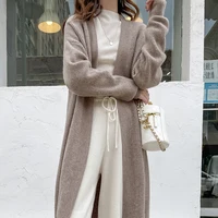 2022 v-neck long sweater cardigan jacket coat new women's cashmere cardigan thick sweater korean cashmere cardigan jacket jacket 1