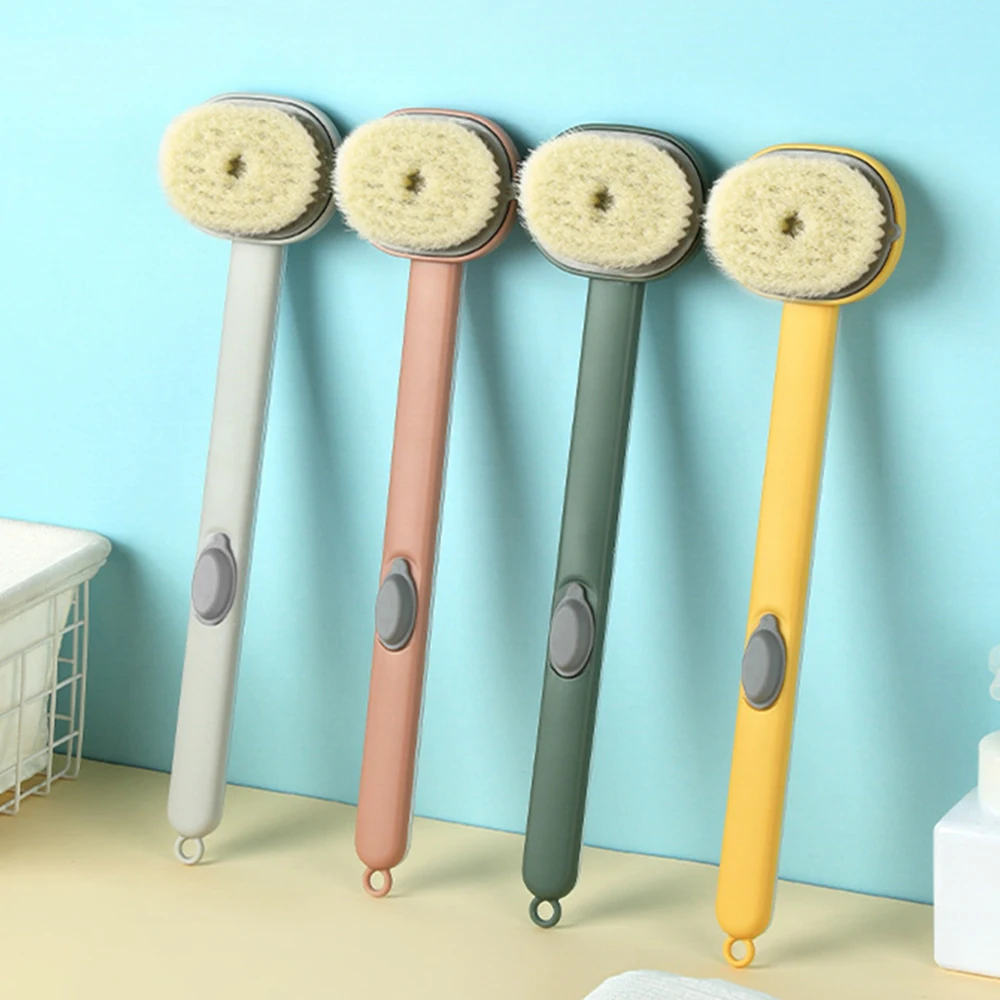 

Long Handle Liquid Bath Brush Detachable Back Body Bath Shower Sponge Scrubber with Ergonomic Handle Cleaning אבן להסרת שיער