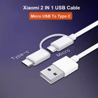 Зарядный кабель Xiaomi Mi 2 в 1, оригинальный кабель Micro USB Type-C для синхронизации данных для Redmi 6A 8A Note 7 8 9 Pro Mi 10 9 Pro Note 10 Lite