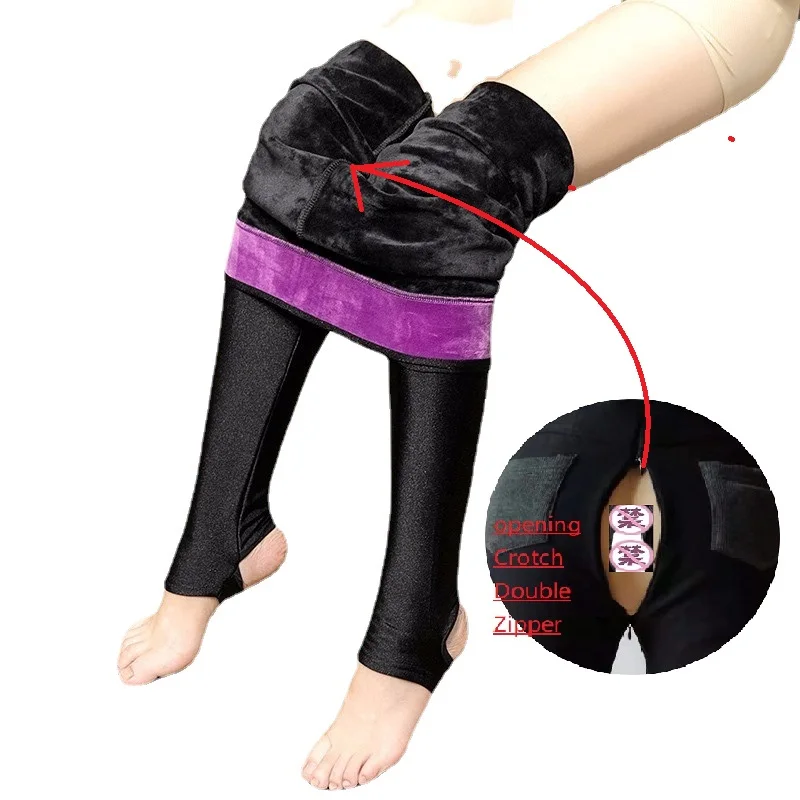 

Женские леггинсы с открытой промежностью, на молнии