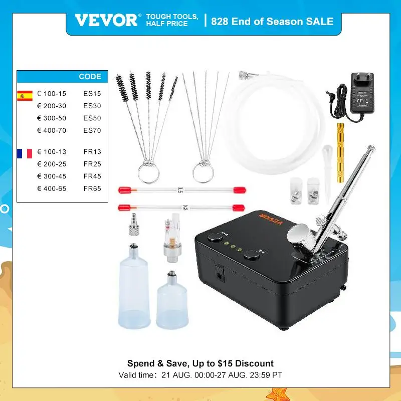 Краскопульт VEVOR многофункциональный с компрессором, 0,3 мм