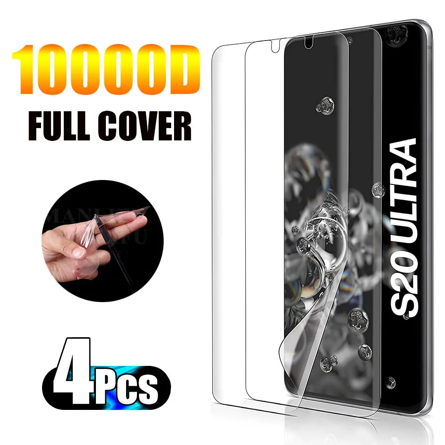 

4Pcs Full Cover Hydrogel Film for Samsung S20 Ultra S20 Plus S20 FE Case Friendly Screen Protectors For Samsung Note 20 Ultra