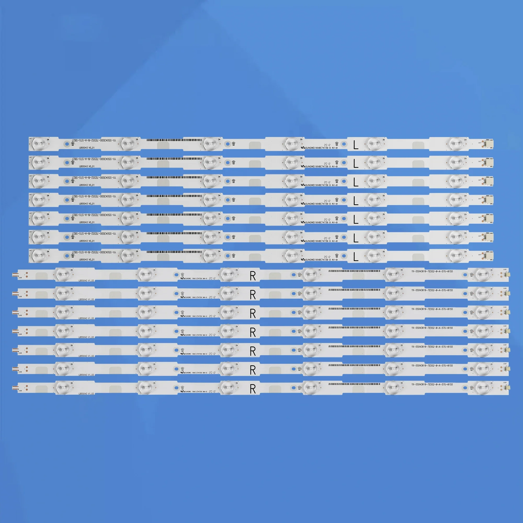 Фото Новый комплект светодиодных лент (14 шт.) для INSIGNIA NS-55DR420NA16 NS-55DR710NA17 55LF5700-UA LB55040 V0_01 LB55040 V1_03 TPT550J1-HVN06.U №2