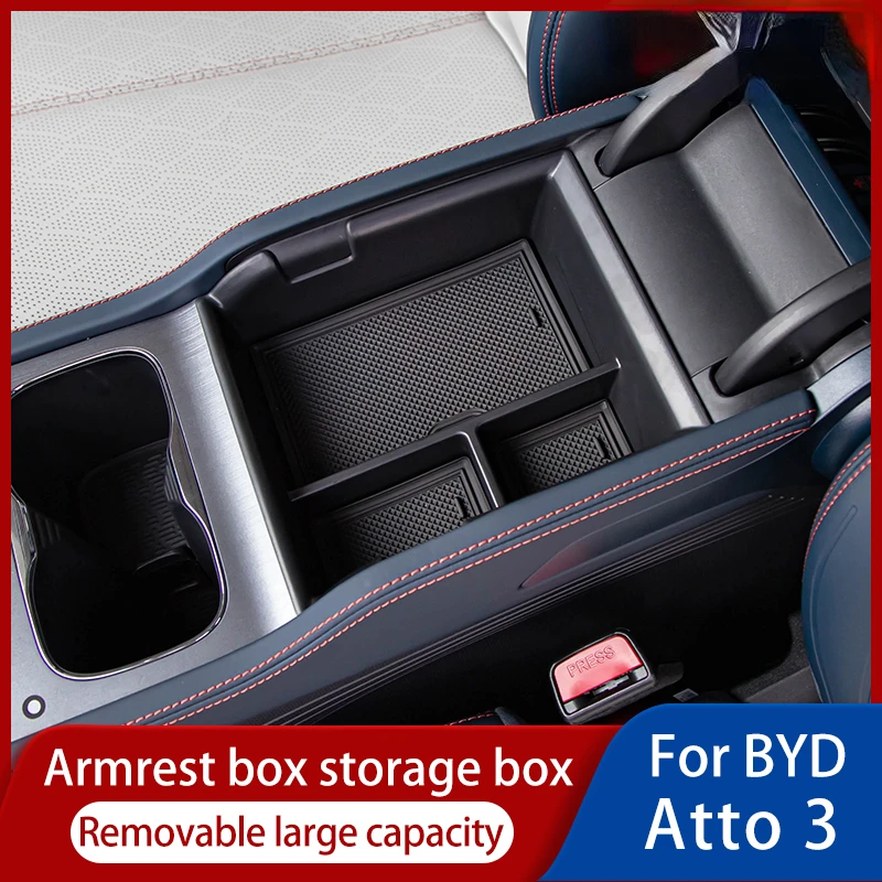

For BYD Atto 3 2022 2023 EV Flocking Storage Box Act3 Central Armost YUAN Plus Storage Box Atto3 Organizer Tray