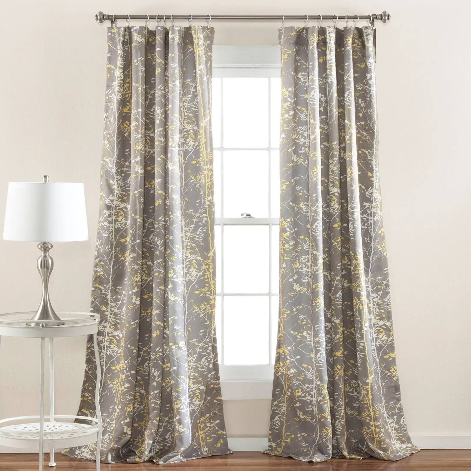 

Forest Room Darkening 84" x 52" Floral Gray 3" Rod Pocket 2-Pc Set Window Panel