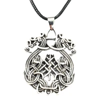 double dragons connected with trinity symbol viking dragon ship pendant necklace for men women dropshipping