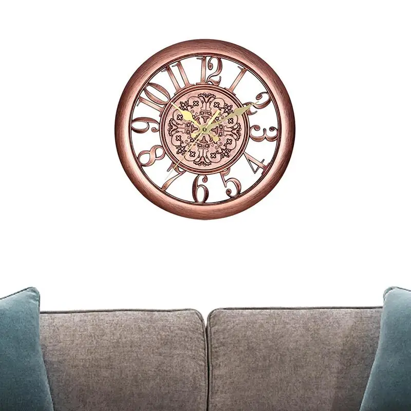 

Металлические настенные часы старомодный дизайн настенные часы винтажное исполнение в деревенском стиле часы без тикания Аналоговые Ретр...
