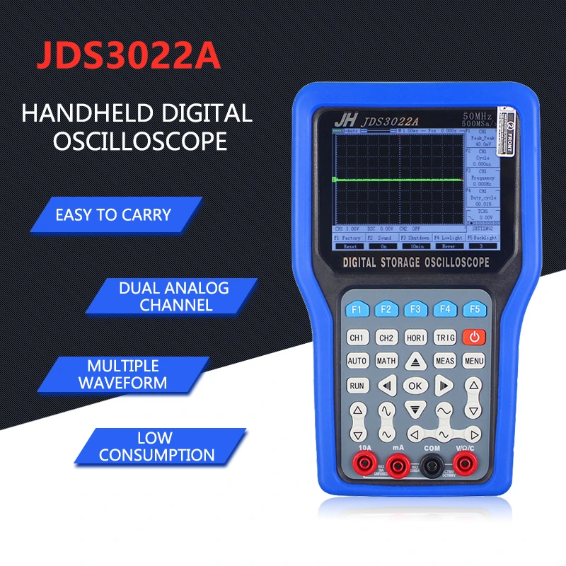 Ручной осциллограф Jinhan JDS3022A 500M 50 МГц полоса пропускания 2-канальный цифровой
